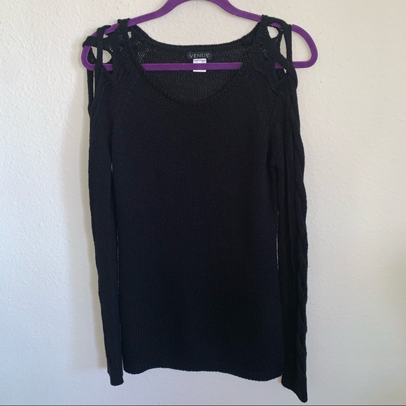 Venus Black Braided Sleeve Sweater - Picture 6 of 13